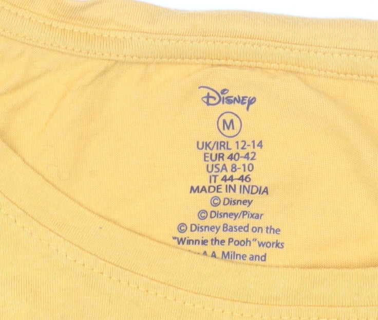 Disney Winnie the Pooh Yellow Women’s Long Sleeve Pyjama Top Size 12-14