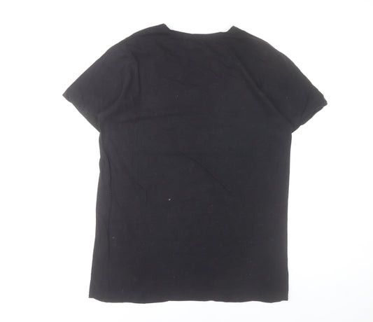 Lyle & Scott Men's Black M Regular Fit Cotton T-Shirt with Logo