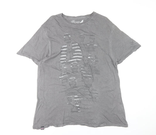 Unisex Adults UK Size 2XL Lee Cooper Grey Basic T-Shirt