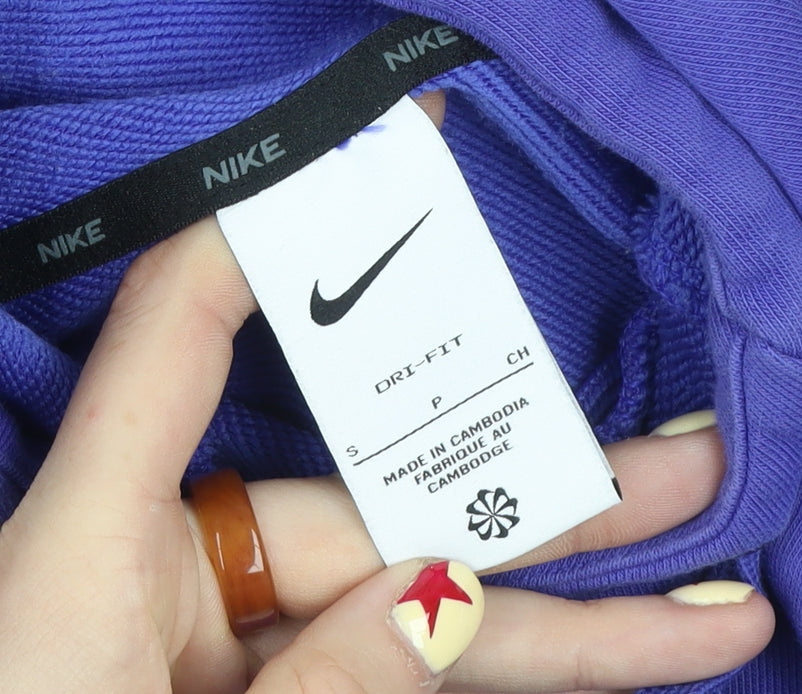 Nike Women’s Purple Dri-FIT Pullover Hoodie Small Logo Sweatshirt
