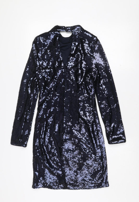 Marks and Spencer Women’s Petite Navy Sequin Bodycon Dress Size 6
