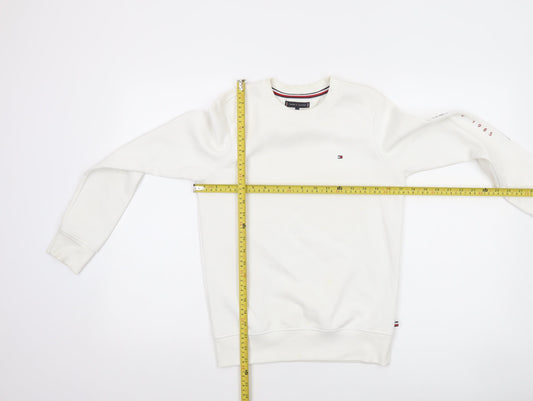 Tommy Hilfiger Boys White Logo Crew Neck Sweatshirt 12 Years