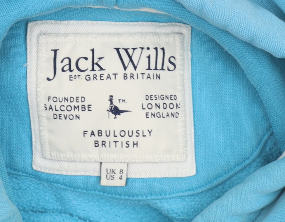 Womens UK Size 8 Jack Wills Blue Pullover Hoodie