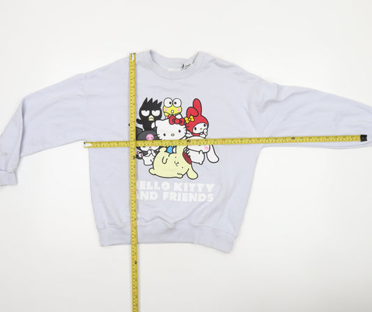 Zara Girls White Hello Kitty Pullover Sweatshirt 13-14 Years Cotton Casual
