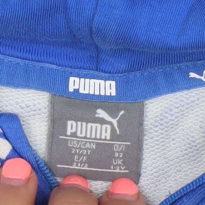Puma Boys Blue Full Zip Hoodie 2 Years Graphic Logo Design