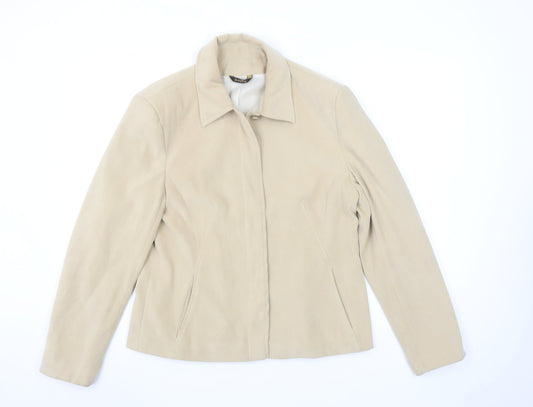 Inspiration Women's Beige Size 14 Suedette Lined Short Jacket