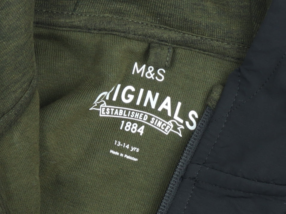 Marks and Spencer Teens Green Full Zip Hoodie Size 164 Hooded Sweatshirt