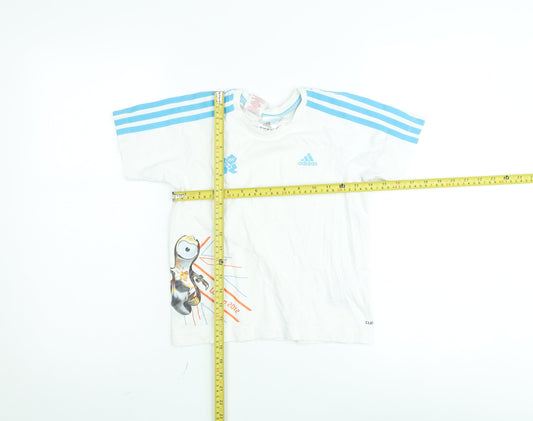 Adidas Boys White London 2012 Olympics Graphic T-Shirt Size 6 Years