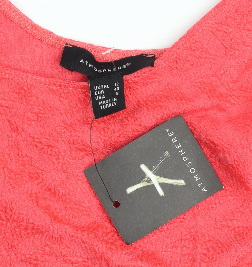 Atmosphere Women's Pink Bodycon Dress Size 12 Sleeveless Knit Scoop Neck