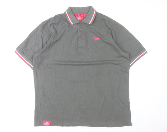 Additional front view of Stanley unisex grey polo shirt 2xl collared short sleeve casual top