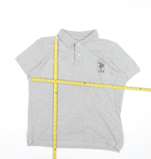 U.S. Polo Assn. Boys Grey Polo Shirt 15-16 Years Regular Fit Casual Top