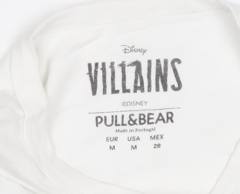Pull&Bear Disney Villains White Women's T-Shirt Size 12 Short Sleeve