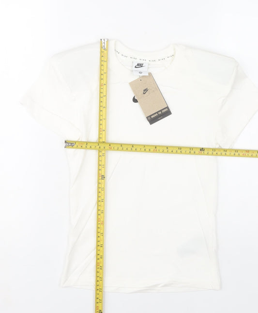 Nike Women's White XS Basic Crew Neck Cotton T-Shirt
