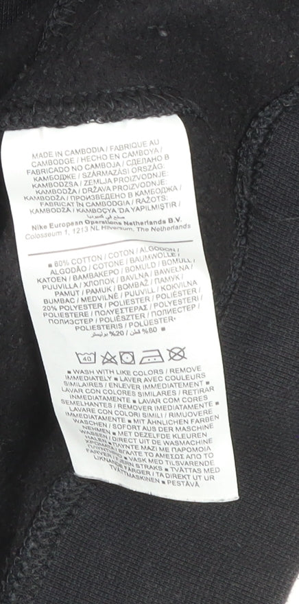 Nike Women's Black Small Pullover Sweatshirt Crew Neck Cotton Blend