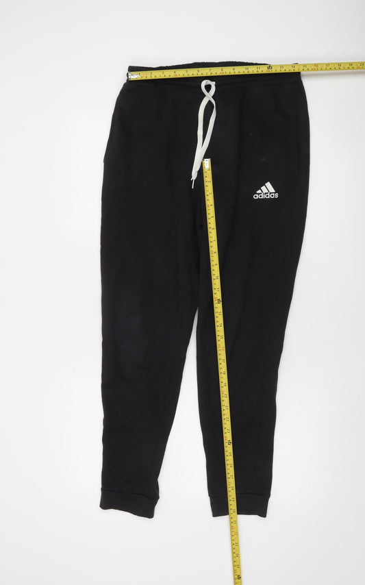 Adidas Men's Black Jogger Sweatpants M Cotton Blend Fleece
