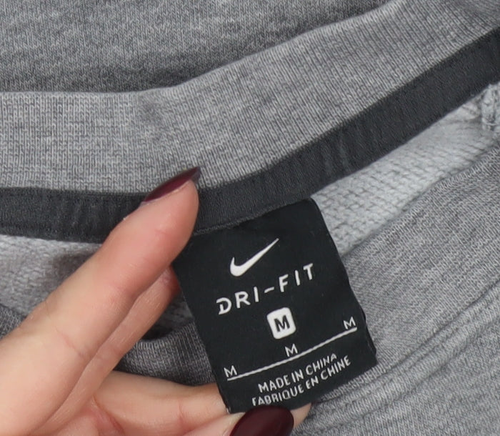 Nike Womens Grey Dri-FIT Pullover Sweatshirt Medium Athletic Fit