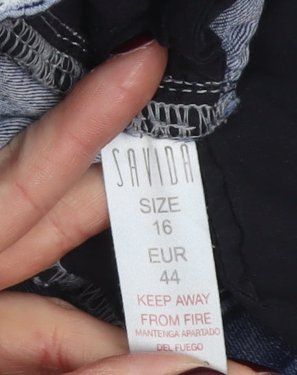 Savida Womens Blue Size 16 Skinny Stretch Denim Jeans