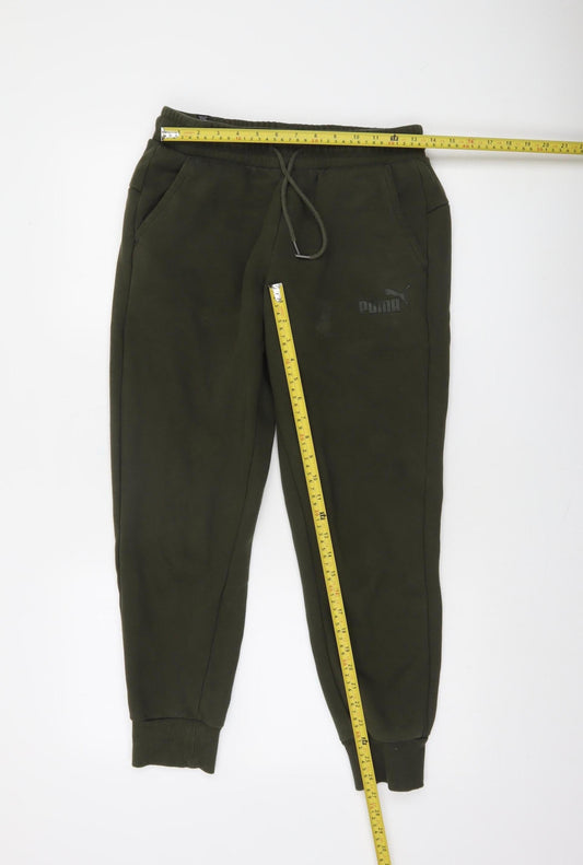 Puma Men’s Green Jogger Sweatpants Size S Casual Fleece Trousers