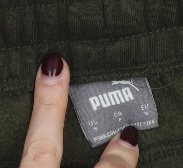 Puma Men’s Green Jogger Sweatpants Size S Casual Fleece Trousers