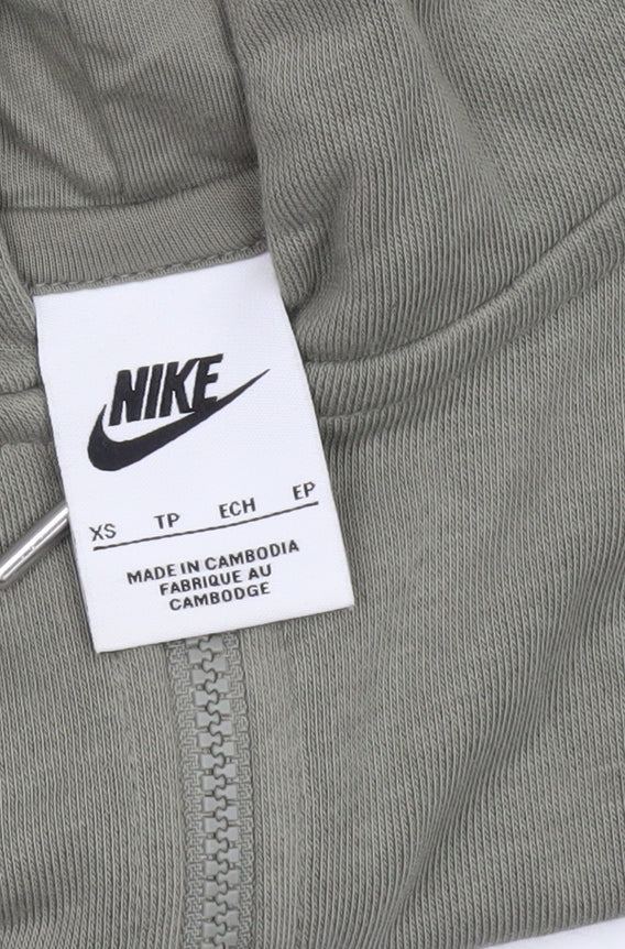 Nike Women's Green Full Zip Hoodie XS Cotton Blend