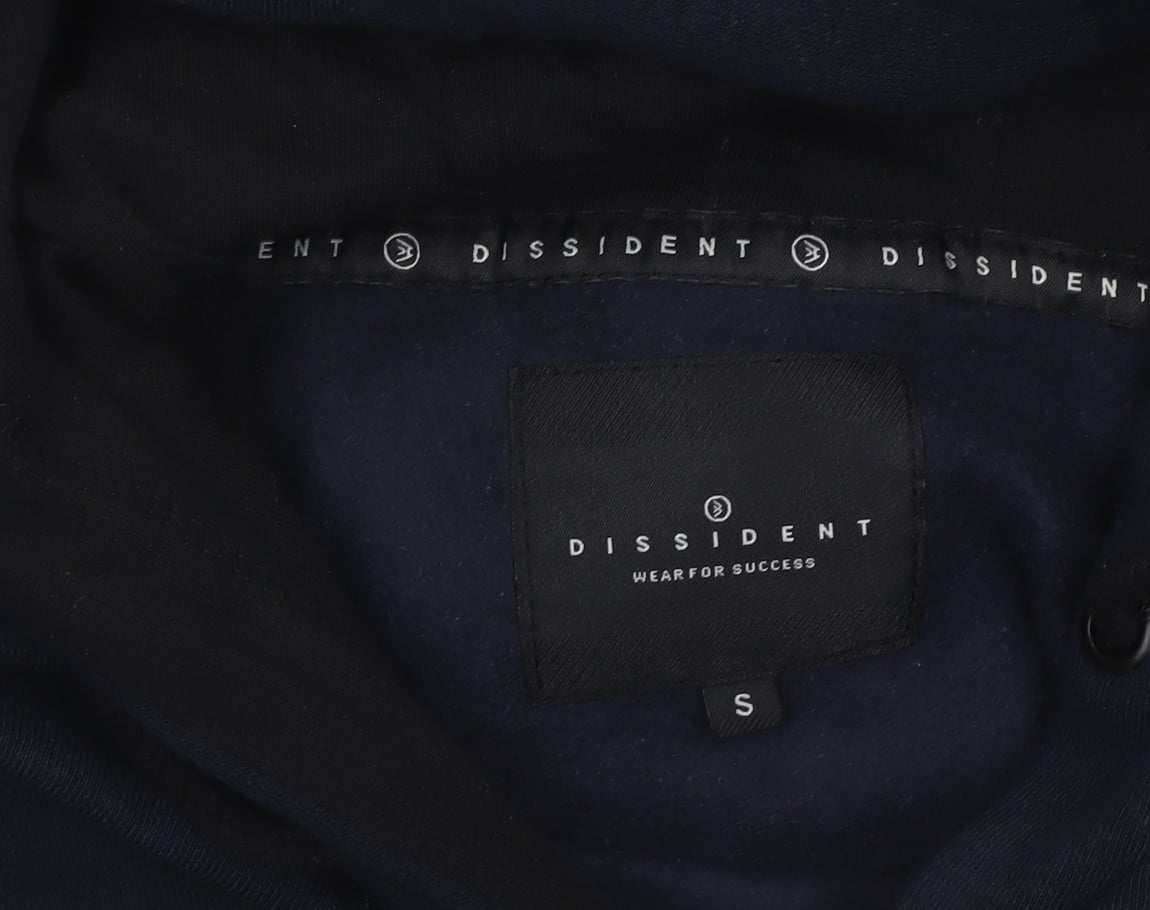 Dissident Men’s Blue Pullover Hoodie S Graphic Print Fleece