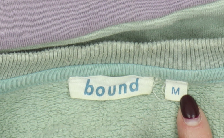 Bound Womens Lilac & Mint Colourblock Crew Neck Cotton Sweatshirt M