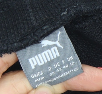 Puma Women Black Jogger Sweatpants Size 12 Cotton Blend