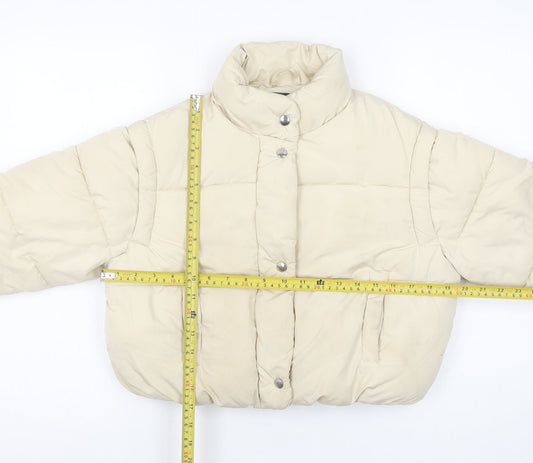 Bershka Girls Beige Puffer Jacket 10-12 Years Quilted Winter Coat