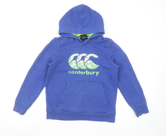 Canterbury Boys Blue Hoodie Age 10 Pullover Cotton Blend Rugby Style
