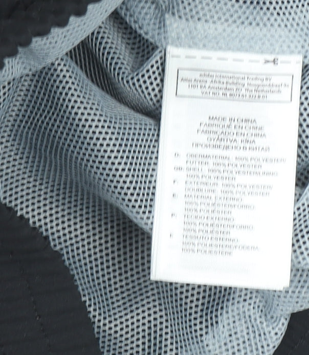 Adidas Boys Black Track Jacket 7 Years Climalite Full Zip Sports Top