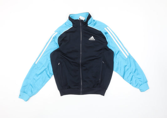 Additional front view of Adidas boys’ blue full zip track sweatshirt 11-12 years