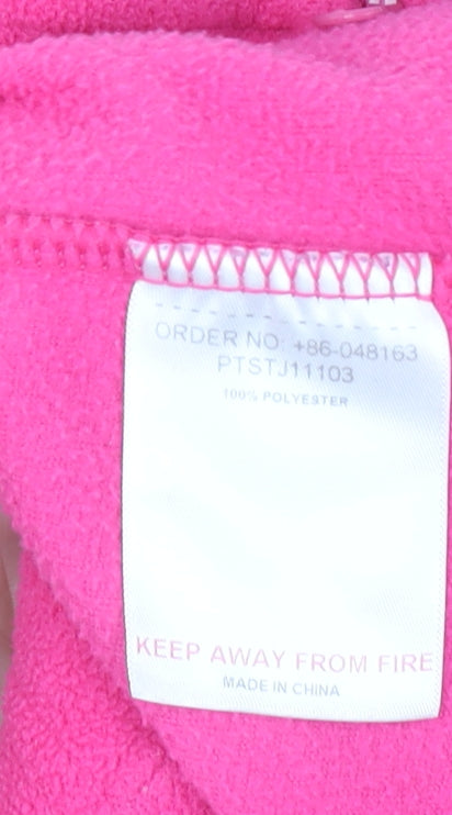 Peter Storm Girls Pink Fleece 1/4 Zip Pullover Sweatshirt 5-6 Years
