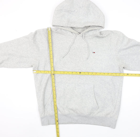 Tommy Jeans Men's Grey Pullover Hoodie L Regular Fit Classic Style