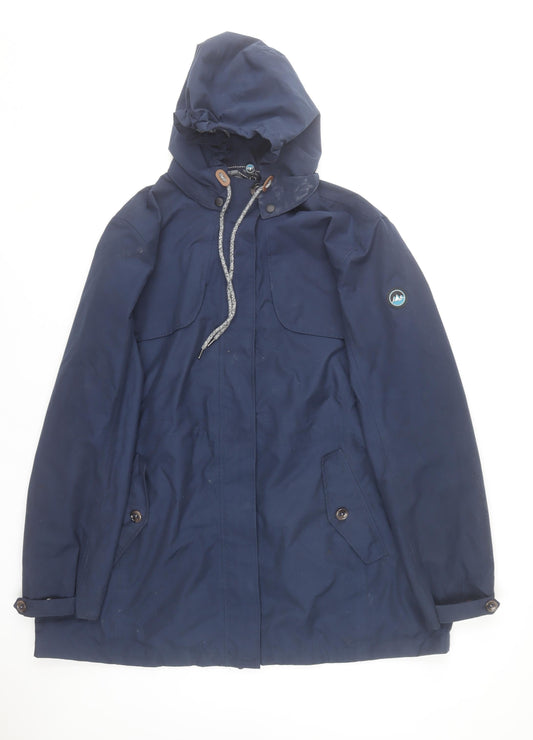 Polarino Men Blue Waterproof Hooded Parka Jacket L 42in
