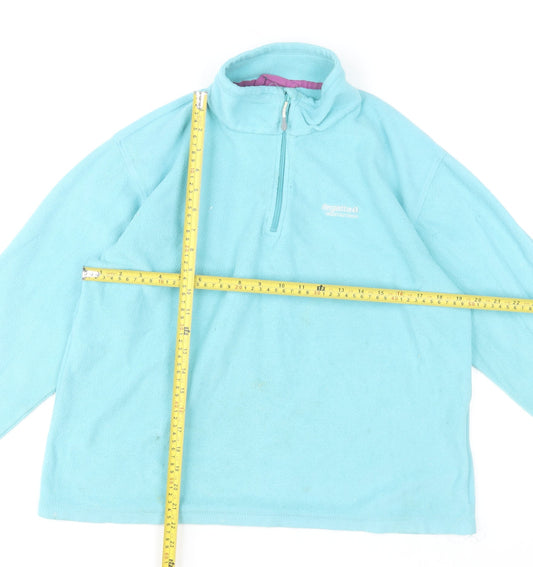 Regatta Women's Blue Fleece 1/4 Zip Pullover Sweatshirt UK 16