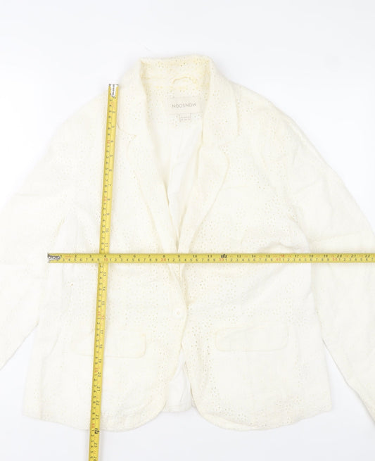 Womens UK Size 16 Monsoon Ivory Basic Jacket