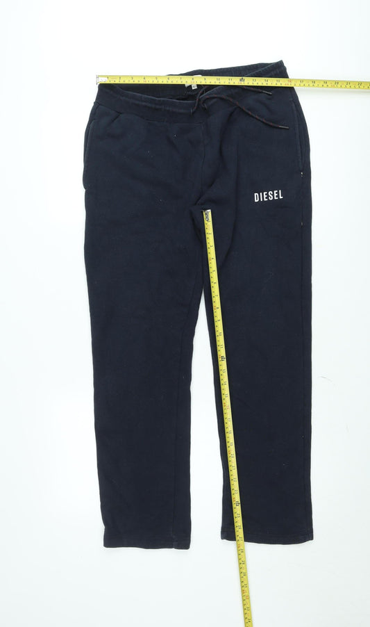 Diesel Men's Black Jogger Sweatpants L Regular Fit Activewear Trousers