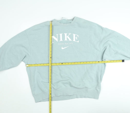Nike Women's Blue XS Pullover Sweatshirt Crew Neck Graphic Print
