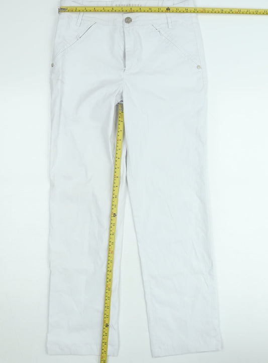 Greenhouse Women White Straight Cotton Jeans Size 12