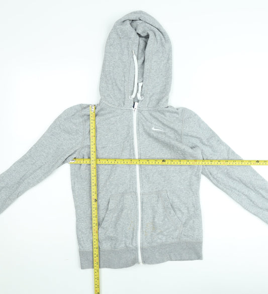 Nike Boys Grey Full Zip Fleece Hoodie Size S - Casual Sportswear