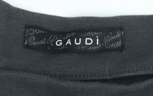 Gaudi Womens Black Bodycon Short Dress Size M Long Sleeve Formal