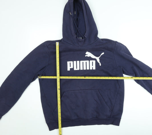 Mens UK Size M PUMA Blue Pullover Hoodie