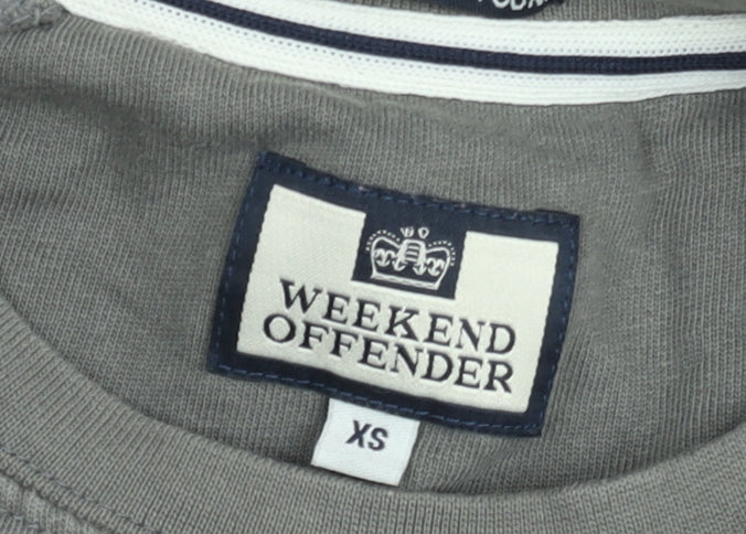 Weekend Offender Men's Grey XS Logo Crew Neck Sweatshirt