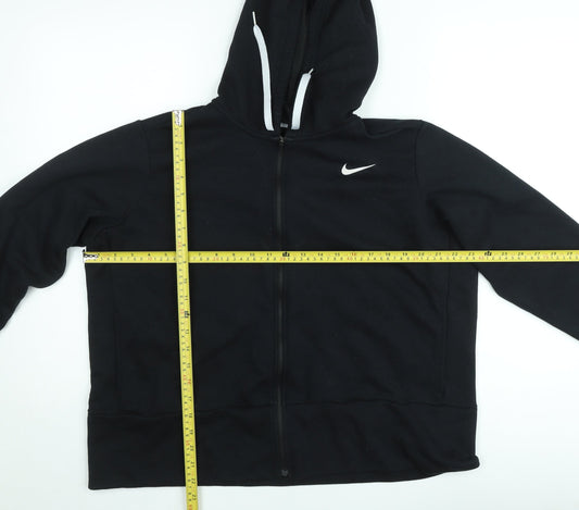 Nike Womens Black Full Zip Hoodie XL Dri-FIT Hooded Sweatshirt