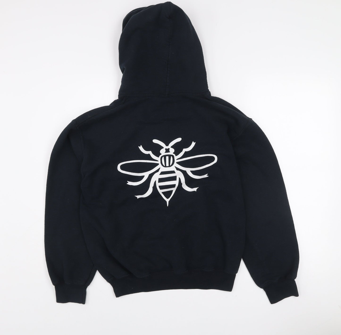 Gildan Women's Black Pullover Hoodie Small Bee Print Cotton Blend
