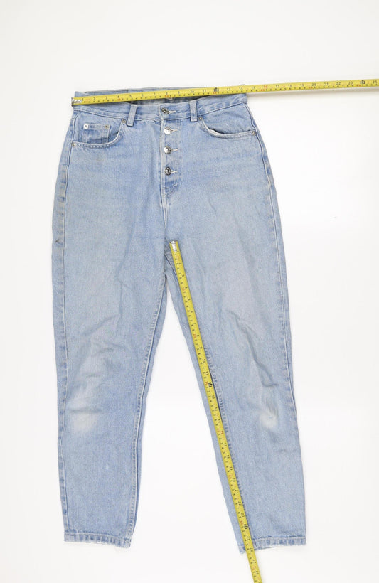 Pull&Bear Women's Blue High Rise Mom Jeans Size 8