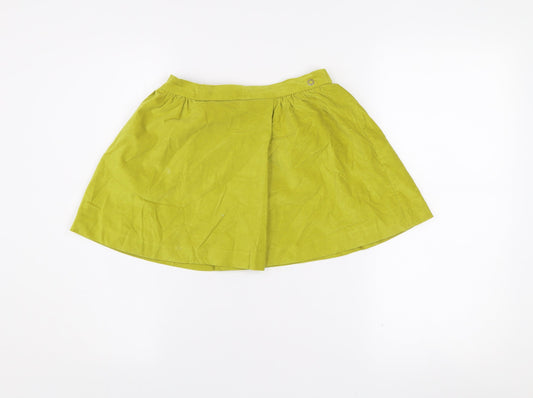Additional front view of Massimo Dutti Teens Green A-Line Cotton Short Skirt 9-10 Years