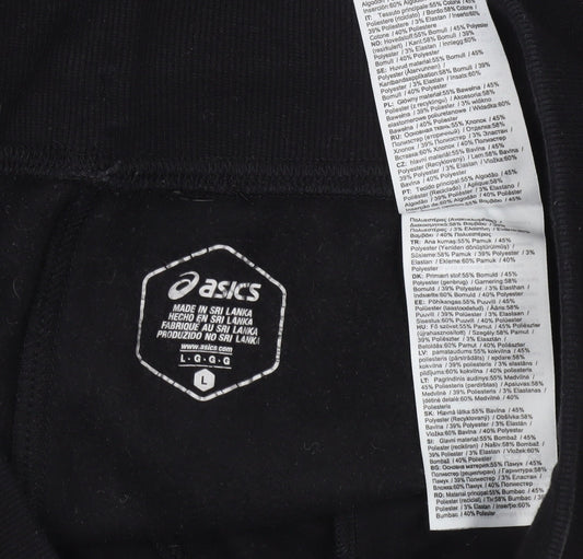 Asics Men's Black Jogger Trousers L Cotton Blend Sweatpants