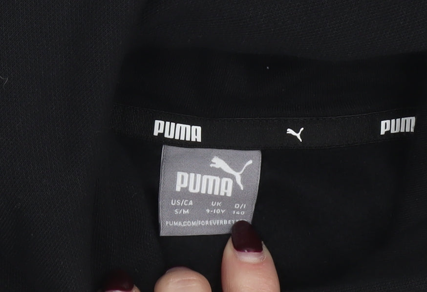 Additional view of Puma boys’ black pullover hoodie 9-10 years graphic print kangaroo pocket