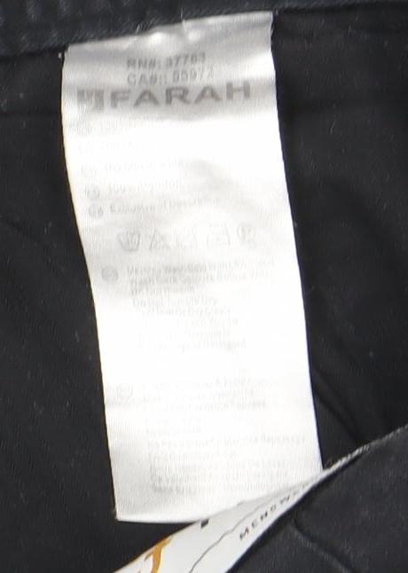Farah Men's Black Chino Shorts Size 32 Regular Fit Cotton